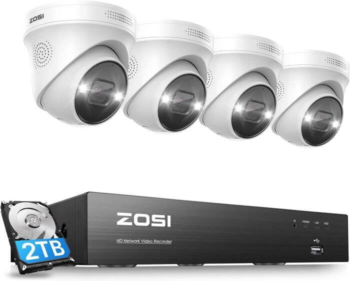 ZOSI 4K POE Ueberwachungskamera Set C225